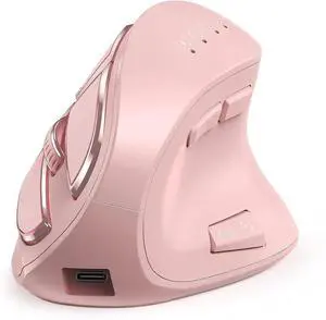 2.4G Rechargeable Ergonomic Vertical Wireless Mouse for Laptop / Desktop / Office - pink 2.4G Rechargeable Ergonomic Vertical Wireless Mouse for Laptop / Desktop / Office - pink