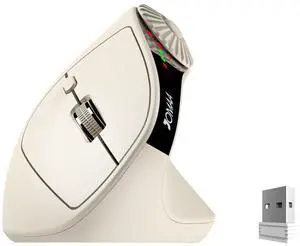 Ergonomic Vertical Mouse, 2.4G + Bluetooth Dual-Mode Wireless, Rechargeable, 4-Level DPI, Silent Clicks for Office/Business - beige Ergonomic Vertical Mouse, 2.4G + Bluetooth Dual-Mode Wireless, Rechargeable, 4-Level DPI, Silent Clicks for Office/Business - beige
