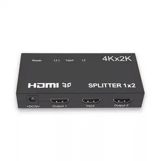 HDMI Splitter 1 in 2 Out 4K 2K UHD Video Distributor, One Input to Dual Outputs, Supports 3D, for HDTV/Projector/Gaming Console HDMI Splitter 1 in 2 Out 4K 2K UHD Video Distributor, One Input to Dual Outputs, Supports 3D, for HDTV/Projector/Gaming Console