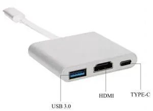 USB-C to HDMI + USB 3.0 High-Speed Adapter Aluminum 4K@30Hz Video Converter, Extends Display & Adds USB-A Port for Laptop/Phone USB-C to HDMI + USB 3.0 High-Speed Adapter Aluminum 4K@30Hz Video Converter, Extends Display & Adds USB-A Port for Laptop/Phone
