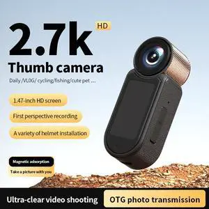 2.7K HD Thumb Action Camera Wearable Mini Camera for Outdoor Cycling, Motorcycle Riding, and Hands-Free Recording 2.7K HD Thumb Action Camera Wearable Mini Camera for Outdoor Cycling, Motorcycle Riding, and Hands-Free Recording