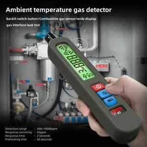 Portable Rechargeable Combustible Gas Leak Detector Natural Gas / Methane / Propane / LPG Sniffer with Ambient Temperature Display, Audible/Visual/Vibration Alarms, USB Charging - G1 Portable Rechargeable Combustible Gas Leak Detector Natural Gas / Methane / Propane / LPG Sniffer with Ambient Temperature Display, Audible/Visual/Vibration Alarms, USB Charging - G1