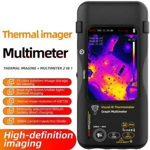 SH9A Thermal Imaging Multimeter 320×428 IR Resolution, 3.98" Touchscreen, 20000 Counts True RMS, AC/DC 10A, for Electrical / Floor Heating / HVAC / PCB Repair SH9A Thermal Imaging Multimeter 320×428 IR Resolution, 3.98" Touchscreen, 20000 Counts True RMS, AC/DC 10A, for Electrical / Floor Heating / HVAC / PCB Repair