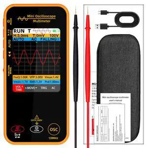 Handheld Mini Oscilloscope Multimeter OS1 Single Channel 10MHz, Multifunctional Rechargeable Smart Anti-Burn Tester with 3.2" TFT Display Handheld Mini Oscilloscope Multimeter OS1 Single Channel 10MHz, Multifunctional Rechargeable Smart Anti-Burn Tester with 3.2" TFT Display