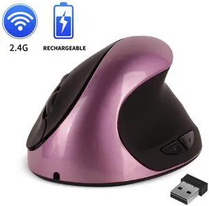 Vertical Ergonomic Mouse with Rechargeable Battery 2.4GHz Wireless Optical, 6 Buttons, Adjustable DPI, for Desktop/Laptop Vertical Ergonomic Mouse with Rechargeable Battery 2.4GHz Wireless Optical, 6 Buttons, Adjustable DPI, for Desktop/Laptop