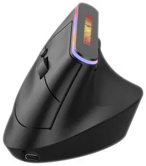 RGB Rechargeable Vertical Mouse Bluetooth + 2.4G Dual-Mode Wireless, Ergonomic Handshake Grip, 6 Silent Buttons, Adjustable DPI, USB-C Charging RGB Rechargeable Vertical Mouse Bluetooth + 2.4G Dual-Mode Wireless, Ergonomic Handshake Grip, 6 Silent Buttons, Adjustable DPI, USB-C Charging