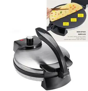 Multi-Function Roti & Pancake Maker Double-Sided Heating, Non-Stick Cooking Surface for Pizza, Crepes, Wraps & Flatbreads Multi-Function Roti & Pancake Maker Double-Sided Heating, Non-Stick Cooking Surface for Pizza, Crepes, Wraps & Flatbreads
