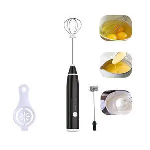 Rechargeable Handheld Electric Milk Frother Portable Coffee Creamer & Drink Mixer with Stainless Steel Whisk, USB Charging Rechargeable Handheld Electric Milk Frother Portable Coffee Creamer & Drink Mixer with Stainless Steel Whisk, USB Charging