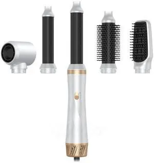 5-in-1 Hot Air Styler with Auto-Wrap Curler, Straightening Brush & Volumizing Blow Dryer Multi-Functional Negative Ion Hair Styling Set for All Hair Types 5-in-1 Hot Air Styler with Auto-Wrap Curler, Straightening Brush & Volumizing Blow Dryer Multi-Functional Negative Ion Hair Styling Set for All Hair Types