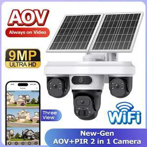 9MP Full-Color AI Security Camera with AOV Triple-Lens, Low-Power Outdoor Remote Monitoring, 24/7 Recording 9MP Full-Color AI Security Camera with AOV Triple-Lens, Low-Power Outdoor Remote Monitoring, 24/7 Recording