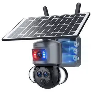 15X Zoom Solar Security Camera, 3-Lens Outdoor PTZ, 4G/WiFi Wireless, IR Night Vision, Motion Tracking, PIR Alert, IP66 Weatherproof 15X Zoom Solar Security Camera, 3-Lens Outdoor PTZ, 4G/WiFi Wireless, IR Night Vision, Motion Tracking, PIR Alert, IP66 Weatherproof