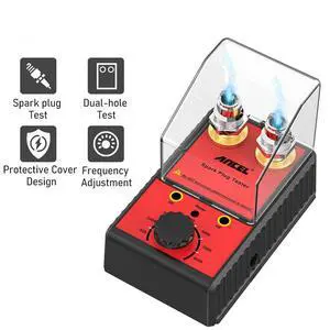 Dual-Hole Spark Plug Tester Ignition System High-Voltage Diagnostic Tool with Engine Simulation, Adjustable Frequency & Protective Cover Dual-Hole Spark Plug Tester Ignition System High-Voltage Diagnostic Tool with Engine Simulation, Adjustable Frequency & Protective Cover