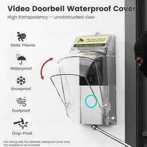 Wireless Smart Doorbell Waterproof Cover Transparent Splash-Proof Outdoor Protective Case for CACAZI Self-Powered Doorbell Button Wireless Smart Doorbell Waterproof Cover Transparent Splash-Proof Outdoor Protective Case for CACAZI Self-Powered Doorbell Button