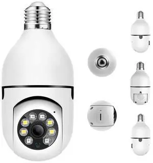 E27 Light Bulb Security Camera 1080P HD, 360° Panoramic, WiFi Remote Monitoring, Night Vision, Two-Way Audio E27 Light Bulb Security Camera 1080P HD, 360° Panoramic, WiFi Remote Monitoring, Night Vision, Two-Way Audio