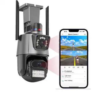 P11 Dual-Lens PTZ & Fixed Security Camera 4MP Wireless WiFi Outdoor, Remote Viewing, Full-Color Night Vision, Two-Way Audio, US Plug P11 Dual-Lens PTZ & Fixed Security Camera 4MP Wireless WiFi Outdoor, Remote Viewing, Full-Color Night Vision, Two-Way Audio, US Plug