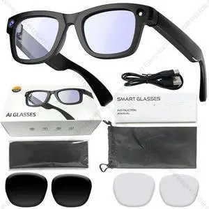 T100 AI Smart Glasses 8MP Camera, Photo/Video Recording, Bluetooth Calling, Real-Time Translation, Smart Glasses for Travel & Daily Use T100 AI Smart Glasses 8MP Camera, Photo/Video Recording, Bluetooth Calling, Real-Time Translation, Smart Glasses for Travel & Daily Use