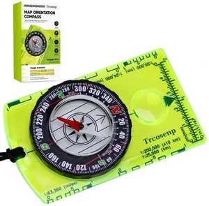 Outdoor Compass with Adjustable Declination, Magnifier, Ruler, Scale, Multifunctional Kids Waterproof Compass for Map Reading, Hiking, Camping, Navigation and Survival. Outdoor Compass with Adjustable Declination, Magnifier, Ruler, Scale, Multifunctional Kids Waterproof Compass for Map Reading, Hiking, Camping, Navigation and Survival.