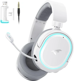 G2 Wireless Gaming Headset with Mic for PC PS5 PS4 Switch, White Grey G2 Wireless Gaming Headset with Mic for PC PS5 PS4 Switch, White Grey