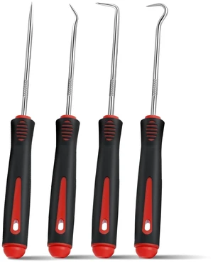 4-Piece Pick Set Mechanic, Automotive Hook and Pick Set with Soft Grip & Non-Slip Shaft, Precision Pick Tool & O Ring Pick for Oil Seal, Gasket, Electronics Repair Hose Repair Kits 4-Piece Pick Set Mechanic, Automotive Hook and Pick Set with Soft Grip & Non-Slip Shaft, Precision Pick Tool & O Ring Pick for Oil Seal, Gasket, Electronics Repair Hose Repair Kits