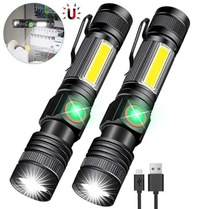 Flashlight USB Rechargeable, Magnetic LED Flashlight, Super Bright LED Tactical Flashlight with Cob Sidelight, Waterproof, Zoomable Best Small LED Flashlight for Camping, Emergency Flashlights Flashlight USB Rechargeable, Magnetic LED Flashlight, Super Bright LED Tactical Flashlight with Cob Sidelight, Waterproof, Zoomable Best Small LED Flashlight for Camping, Emergency Flashlights