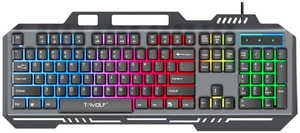 T16 Wired Gaming Keyboard Metal Panel, USB RGB Backlit, Built-in Phone Holder, 104 Keys Mechanical Feel for PC & Laptop T16 Wired Gaming Keyboard Metal Panel, USB RGB Backlit, Built-in Phone Holder, 104 Keys Mechanical Feel for PC & Laptop