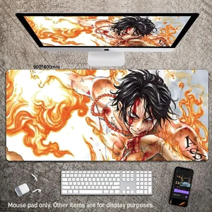 One Piece Mouse Pad XXL Anime Gaming Desk Mat & Keyboard Pad, Portgas D. Ace Fire Fist Computer Mat, 35.4" x 15.7" x 0.12" (900x400x3mm), One Piece Mouse Pad XXL Anime Gaming Desk Mat & Keyboard Pad, Portgas D. Ace Fire Fist Computer Mat, 35.4" x 15.7" x 0.12" (900x400x3mm),