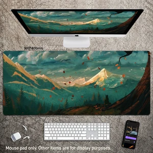 Nordic Oil Painting Mouse Pad XXL Minimalist Artistic INS Style Desk Mat & Keyboard Pad, Autumn Maple Scene, 35.4" x 15.7" x 0.12" (900x400x3mm),Anti-Slip Nordic Oil Painting Mouse Pad XXL Minimalist Artistic INS Style Desk Mat & Keyboard Pad, Autumn Maple Scene, 35.4" x 15.7" x 0.12" (900x400x3mm),Anti-Slip