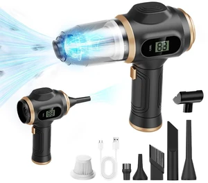 Car Vacuum Cleaner Cordless Portable with Battery Display, High Suction Handheld Dust Blower, Model 1308,Black, Dual Filters Car Vacuum Cleaner Cordless Portable with Battery Display, High Suction Handheld Dust Blower, Model 1308,Black, Dual Filters