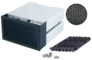HY 3-Bay HDD Cage Converts 2 x 5.25" Optical Bays to 3 x 3.5" Drive Bays, PC Case Storage Expansion Rack HY 3-Bay HDD Cage Converts 2 x 5.25" Optical Bays to 3 x 3.5" Drive Bays, PC Case Storage Expansion Rack
