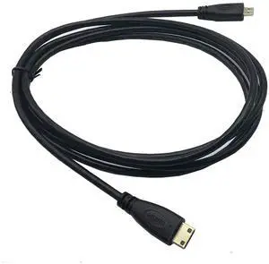 6Feet Micro HDMI Male Type D to Type C Mini HDMI Male Connector Adapter Cable Cord (Black 1Pack) 6Feet Micro HDMI Male Type D to Type C Mini HDMI Male Connector Adapter Cable Cord (Black 1Pack)
