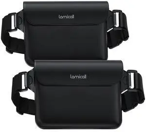 Waterproof Fanny Pack Pouch - Large 8.7 Capacity fits iPad Mini & iPhone 17 16 15 Pro Max with Case - IPX8 Submersible Dry Bag for Cruise Essentials, Snorkeling, Kayaking, Black 2-Pack Waterproof Fanny Pack Pouch - Large 8.7 Capacity fits iPad Mini & iPhone 17 16 15 Pro Max with Case - IPX8 Submersible Dry Bag for Cruise Essentials, Snorkeling, Kayaking, Black 2-Pack