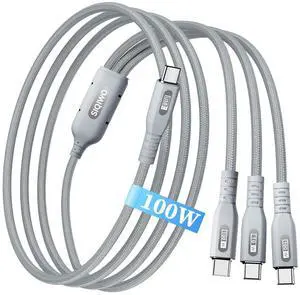 USB C Multi Charging Cable 3 in 1, 4FT 100W Fast Charging Splitter Cord with 3 Type-C Ports for iPhone/Samsung/Tablets Home/Car/Travel, 1 Pack USB C Multi Charging Cable 3 in 1, 4FT 100W Fast Charging Splitter Cord with 3 Type-C Ports for iPhone/Samsung/Tablets Home/Car/Travel, 1 Pack
