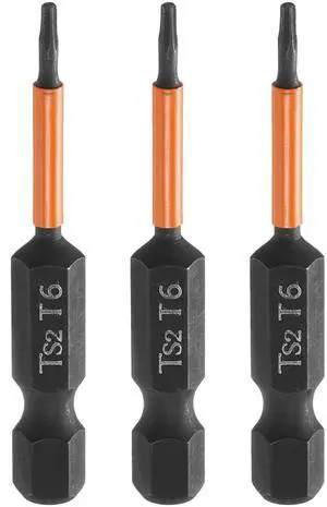 3pcs T6 Torx Head Screwdriver Bit 2" (50mm) Long 1/4" Hex Shank Magnetic No Hole Tamper Proof 6 Point Star Screw Driver Drill Bits Phosphate S2 Steel Industrial Power Tools 3pcs T6 Torx Head Screwdriver Bit 2" (50mm) Long 1/4" Hex Shank Magnetic No Hole Tamper Proof 6 Point Star Screw Driver Drill Bits Phosphate S2 Steel Industrial Power Tools