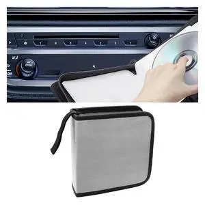 Car CD Case Holder, 40 Capacity DVD Disc Organizer Wallet with Zipper, Portable Hard Plastic CD Storage Binder, Universal DVD Protective Accessories for Car, Home, Travel, Office (Gray) Car CD Case Holder, 40 Capacity DVD Disc Organizer Wallet with Zipper, Portable Hard Plastic CD Storage Binder, Universal DVD Protective Accessories for Car, Home, Travel, Office (Gray)