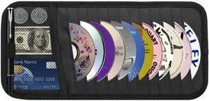 CD Visor Holder for Car, Large Capacity CD & DVD Visor Case, Vehicle Visor Storage Organizer with 12 Disc Sleeves, 1 Mesh Pocket 1 Pen Holder and & Elastic Band (Black) CD Visor Holder for Car, Large Capacity CD & DVD Visor Case, Vehicle Visor Storage Organizer with 12 Disc Sleeves, 1 Mesh Pocket 1 Pen Holder and & Elastic Band (Black)