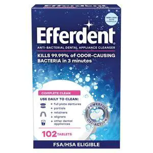 Retainer Cleaning Tablets, Denture Cleanser Tablets for Dental Appliances, Complete Clean, 102 Tablets Retainer Cleaning Tablets, Denture Cleanser Tablets for Dental Appliances, Complete Clean, 102 Tablets
