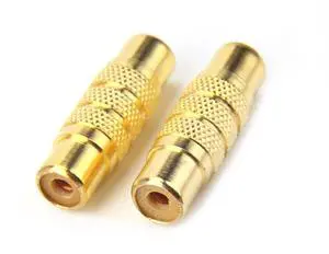 RCA Coupler, RCA Female to Female Adapter Gold Plated A/V Joiner Gender Changer Video Audio Converter (2 Pack) RCA Coupler, RCA Female to Female Adapter Gold Plated A/V Joiner Gender Changer Video Audio Converter (2 Pack)