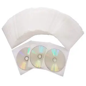 CD DVD Sleeves,Thick Non-Woven Material Double-Sided Refill Plastic Sleeve for CD and DVD Storage Binders Disc Case (White) CD DVD Sleeves,Thick Non-Woven Material Double-Sided Refill Plastic Sleeve for CD and DVD Storage Binders Disc Case (White)