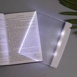 Flat Book Light for Bedtime Reading, Eye Care LED Bookmark Light - Full Page Illuminator (White) Flat Book Light for Bedtime Reading, Eye Care LED Bookmark Light - Full Page Illuminator (White)