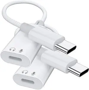 2 Pack USB C to Lightning Audio Adapter, USB Type C Male to Female Lightning Headphone Audio Adapter Compatible with iPhone 17/17 Pro/16, iPad Pro, iPad Air 6/5, Galaxy S25/S24 (No Charge) 2 Pack USB C to Lightning Audio Adapter, USB Type C Male to Female Lightning Headphone Audio Adapter Compatible with iPhone 17/17 Pro/16, iPad Pro, iPad Air 6/5, Galaxy S25/S24 (No Charge)