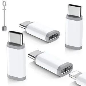4 Pack Lightning to USB C Adapter for iPhone 17 Air 16 16e 15 Pro Max Plus, iPad, Galaxy - NOT for Headphones/Microphone/OTG/iPencil, USB Type C to Lightning Adapter ONLY for Charging/Data Sync 4 Pack Lightning to USB C Adapter for iPhone 17 Air 16 16e 15 Pro Max Plus, iPad, Galaxy - NOT for Headphones/Microphone/OTG/iPencil, USB Type C to Lightning Adapter ONLY for Charging/Data Sync
