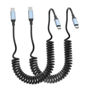 Coiled USB C Cable to USB C 3FT, 2Pack iPhone 16 Car Charger Fast Charging Retractable USBC Cable for Car Play Short Type C to C Cord for iPhone 16/15/Plus/Pro/Pro Max/Samsung Galaxy S23 Pixel Coiled USB C Cable to USB C 3FT, 2Pack iPhone 16 Car Charger Fast Charging Retractable USBC Cable for Car Play Short Type C to C Cord for iPhone 16/15/Plus/Pro/Pro Max/Samsung Galaxy S23 Pixel