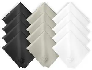 Microfiber Cleaning Cloth 12-Pack Individualy Packed (6"x 7") Glasses Cleaning Cloths for Eyeglasses Phone Computer Screen Laptop Camera Lenses (4 Black, 4 Grey, 4 White) Microfiber Cleaning Cloth 12-Pack Individualy Packed (6"x 7") Glasses Cleaning Cloths for Eyeglasses Phone Computer Screen Laptop Camera Lenses (4 Black, 4 Grey, 4 White)