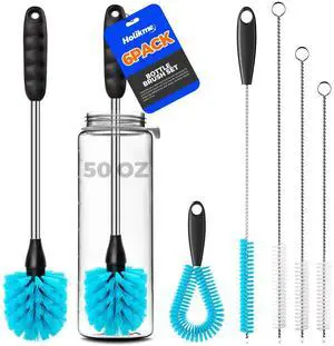 6 Pack Bottle Brush Set, 14.5" Long Handle Stainless Steel Bottle Cleaner Brush, Long-Handled 6-in-1 Stainless Steel Bottle Brushes for Water Bottle, Cups, Abrasive Wheel Brushes, Blue 6 Pack Bottle Brush Set, 14.5" Long Handle Stainless Steel Bottle Cleaner Brush, Long-Handled 6-in-1 Stainless Steel Bottle Brushes for Water Bottle, Cups, Abrasive Wheel Brushes, Blue