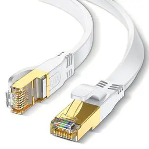 Cat 8 Ethernet Cable 3ft,6ft,10ft,15ft,20ft,30ft,40ft,50ft,65ft,75ft,100ft,150ft,200ft White, Outdoor and Indoor Flat S/FTP Patch Cord 40Gbps, 2000MHz High Speed RJ45 Network Cable, White 3ft Cat 8 Ethernet Cable 3ft,6ft,10ft,15ft,20ft,30ft,40ft,50ft,65ft,75ft,100ft,150ft,200ft White, Outdoor and Indoor Flat S/FTP Patch Cord 40Gbps, 2000MHz High Speed RJ45 Network Cable, White 3ft