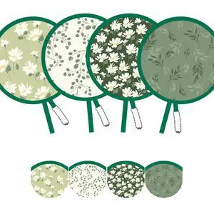 Spring Green Folding Fan Floral Handheld Cooling Fan, Lightweight Foldable Travel Fan for Beach, Festival, Summer (Green) Spring Green Folding Fan Floral Handheld Cooling Fan, Lightweight Foldable Travel Fan for Beach, Festival, Summer (Green)