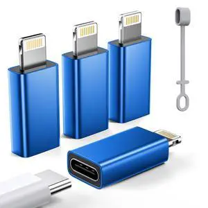 MFi Certified USB C to Lightning Adapter 4-Pack, 27W Fast Charging & Data Sync, Lightning to USB Type C Cable Adapter Compatible with iPhone 14/13/12/Pro/Max, iPad, AirPods, with Anti-Loss Lanyard MFi Certified USB C to Lightning Adapter 4-Pack, 27W Fast Charging & Data Sync, Lightning to USB Type C Cable Adapter Compatible with iPhone 14/13/12/Pro/Max, iPad, AirPods, with Anti-Loss Lanyard