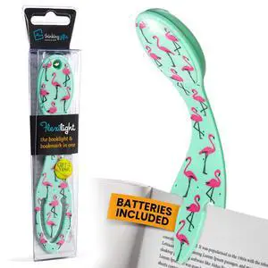 Book Light, Clip On Reading Light for Bed, 2in1 Flexilight & Bookmark, Small & Lightweight with a Soft Glow, 2 Batteries Included, Flamingo Book Light, Clip On Reading Light for Bed, 2in1 Flexilight & Bookmark, Small & Lightweight with a Soft Glow, 2 Batteries Included, Flamingo