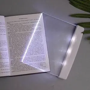 Flat Book Lights for Reading at Night in Bed Clear LED Book Page Light Bookmark Light for Reading Illuminator Panel Plate Lamp Board Wireless (White) Flat Book Lights for Reading at Night in Bed Clear LED Book Page Light Bookmark Light for Reading Illuminator Panel Plate Lamp Board Wireless (White)
