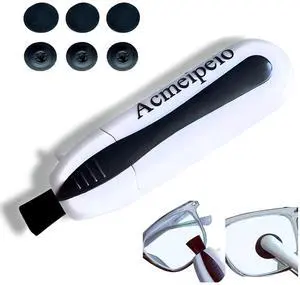 Eyeglass Cleaner Kit, Portable Eyeglass Cleaner with Total 8 Replacement Pads, Reusable Mini Glasses Cleaners Brush for Travel Office School(White) Eyeglass Cleaner Kit, Portable Eyeglass Cleaner with Total 8 Replacement Pads, Reusable Mini Glasses Cleaners Brush for Travel Office School(White)